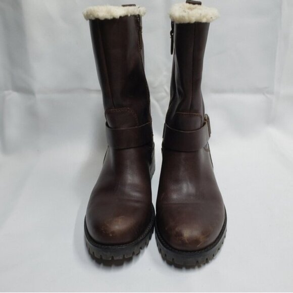 Cole Haan Champion Brown Leather Waterproof Zip Up Boots Women's Size 6B - Picture 2 of 16